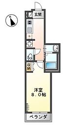 湘南エクセレント3 1Kの間取図画像