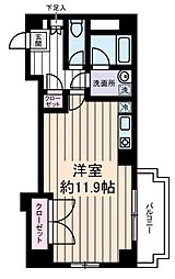 JR常磐線 亀有駅 徒歩10分の賃貸マンション 3階ワンルームの間取り