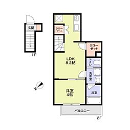 WoodCrest沼袋Residence 1LDKの間取図画像