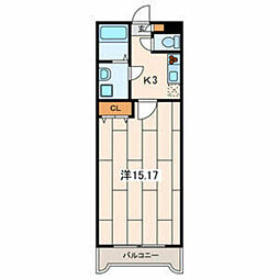 フェリスかしわ台 1Kの間取図画像