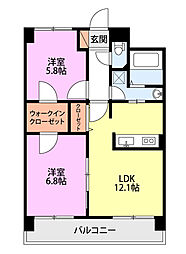 フェリシア鐙 2LDKの間取図画像