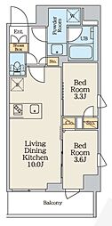 CREATIF本所吾妻橋 2LDKの間取図画像