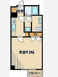 新百合和田文ビル 1Kの間取図画像