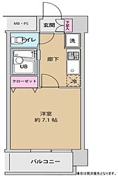 UURコート錦糸町 1Kの間取図画像