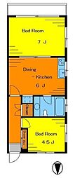 KS馬橋 2DKの間取図画像