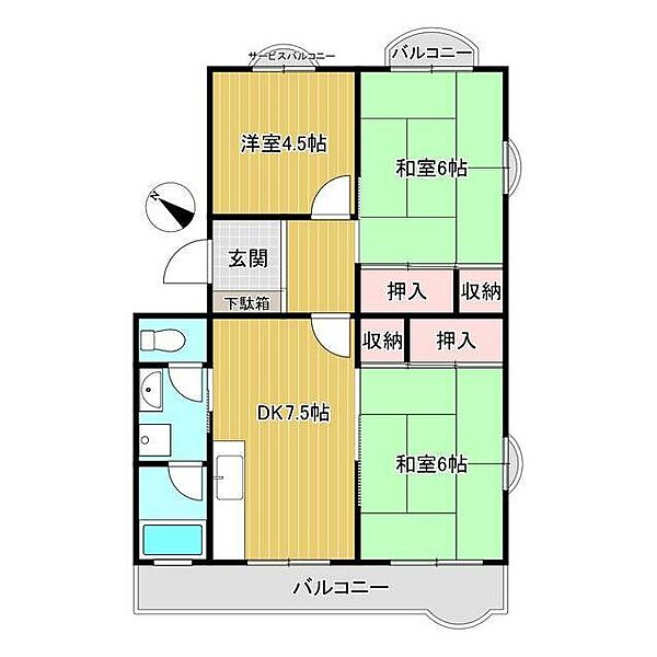 レジデンス百合ヶ丘 505｜神奈川県川崎市麻生区東百合丘３丁目(賃貸マンション3DK・5階・57.64㎡)の写真 その2