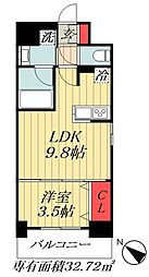LUXENAPAWS南行徳 1LDKの間取図画像