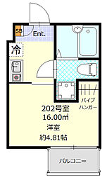 glory court （グローリーコート） 2階1Kの間取り