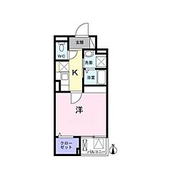 ライジング練馬 1階1Kの間取り