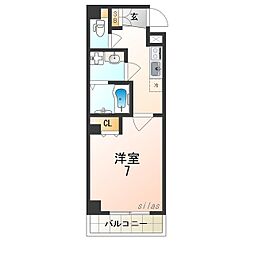 JR大阪環状線 弁天町駅 徒歩5分の賃貸マンション 7階1Kの間取り