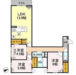 セレスティア清水 3LDKの間取図画像
