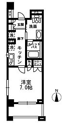 レジディア中落合-C 1Kの間取図画像