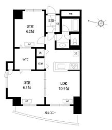 鶴見ワンダーランド 2LDKの間取図画像