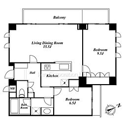 ボアセイズ 2LDKの間取図画像