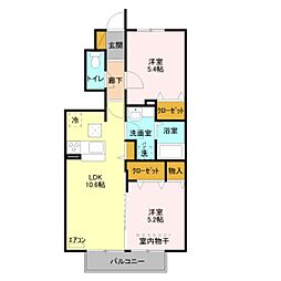ファセリア 2LDKの間取図画像