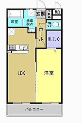 グレイスボヌール 1LDKの間取図画像
