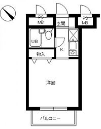 スカイコートお茶の水女子大前 11階ワンルームの間取り