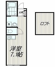 ポールスター 1階ワンルームの間取り