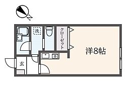 横浜野毛山フラット 101 1階ワンルームの間取り