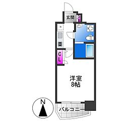 TLRレジデンス高井田 1Kの間取図画像