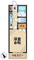 アプリコットハイムB 1Kの間取図画像