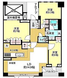 パークハウス玉川岡本 3LDKの間取図画像