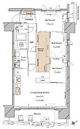 ブランシエスタ浅草蔵前 13階3LDKの間取り