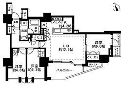 プレミスト三鷹 3LDKの間取図画像