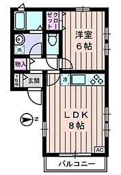 ラークヒル 1LDKの間取図画像
