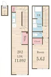 プライムガーデン池上WEST 1LDKの間取図画像