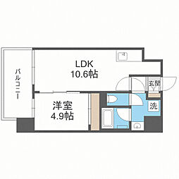 Brilliaist西新 1LDKの間取図画像