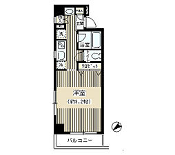 ブレコンプラザ銀座 6階1Kの間取り