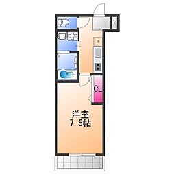 フジパレス鳳中町ノース 1Kの間取図画像