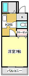 ラ・メール知寄 1Kの間取図画像