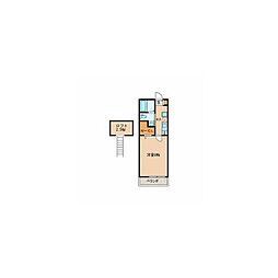 K'scity鶴瀬 1Kの間取図画像