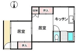 小原荘 2Kの間取図画像