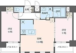 リーフコンフォート赤羽 2LDKの間取図画像