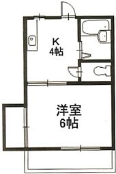 アマンヴィラ神宮前 3階1Kの間取り