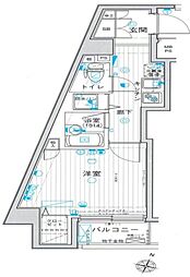 ParkWell代田橋 1Kの間取図画像