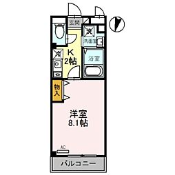 アバンウェル泉佐野 1Kの間取図画像