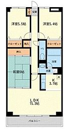 CASSIA八千代緑が丘 3階3LDKの間取り