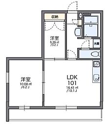 レオパレスピュアグリーン 1SLDKの間取図画像