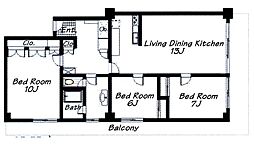 大永初台マンション 4階3LDKの間取り