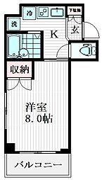 BIT代々木上原ラティス 3階1Kの間取り