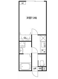 MQuarto堀切菖蒲園 1階1Kの間取り