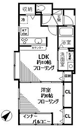 エルリヴエール 1LDKの間取図画像