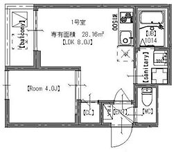 ＧＲＡＮＤ ＢＥＡＲ 3階1LDKの間取り
