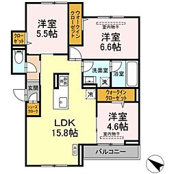 サン・クレール 3LDKの間取図画像