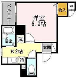 ルーエ21 1Kの間取図画像