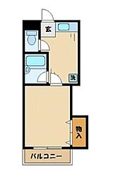 ブリックアーバー 1階1Kの間取り